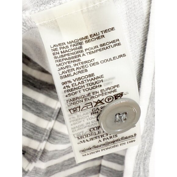 Majestic Filatures The Striped Soft Touch Blazer Gray/W 1/XS - Picture 6 of 9